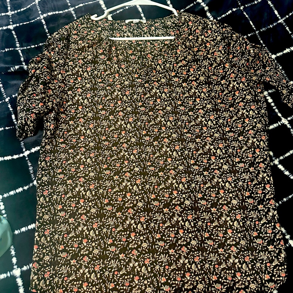 Floral Black Blouse